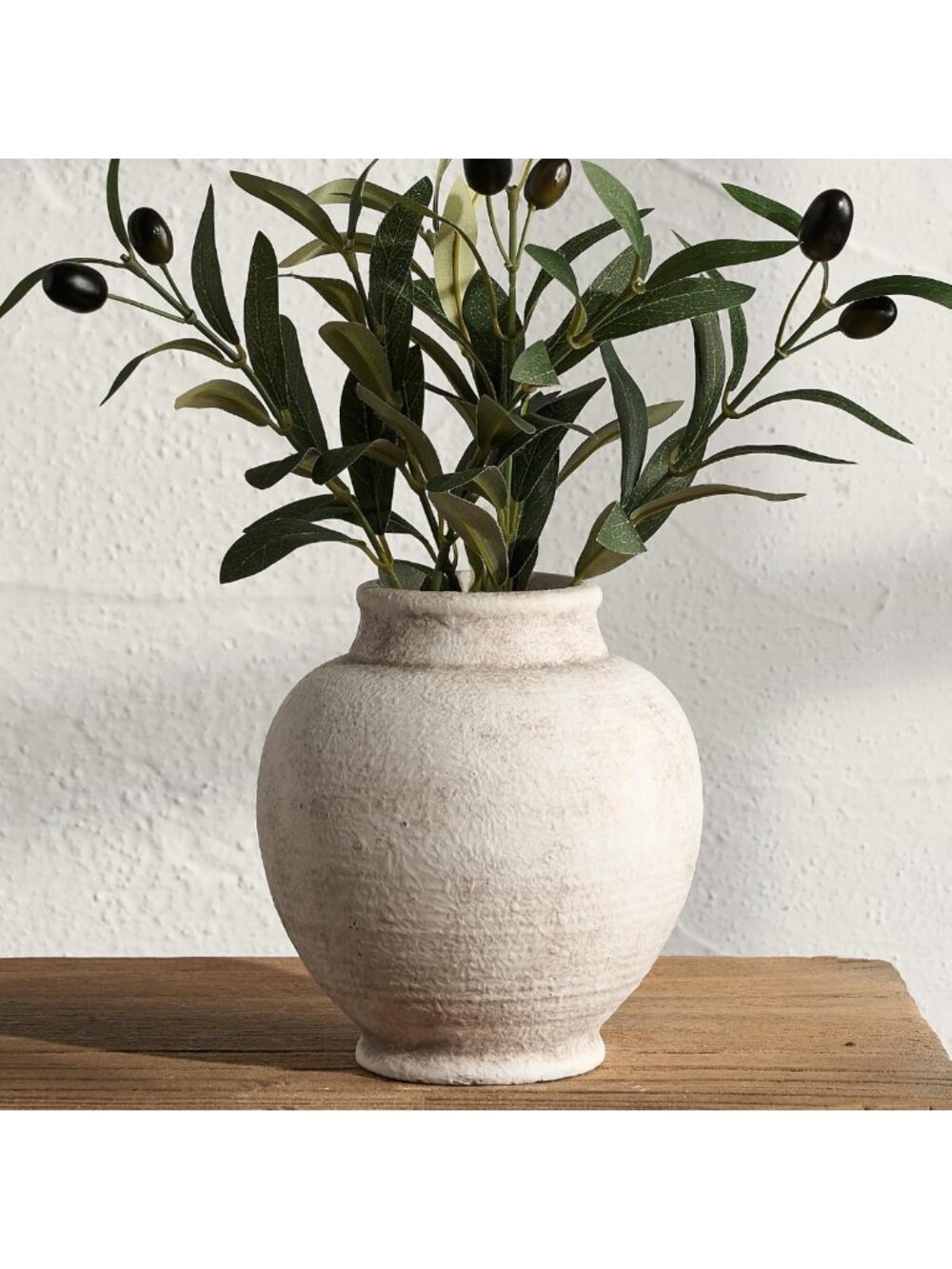 Rustic Ceramic Flower Vase - Small Decorative Pot for Home Decor & Table